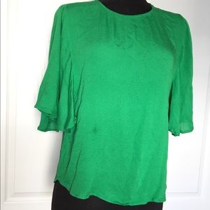 Ella Moss Green Bell Short Sleeve Blouse Size S